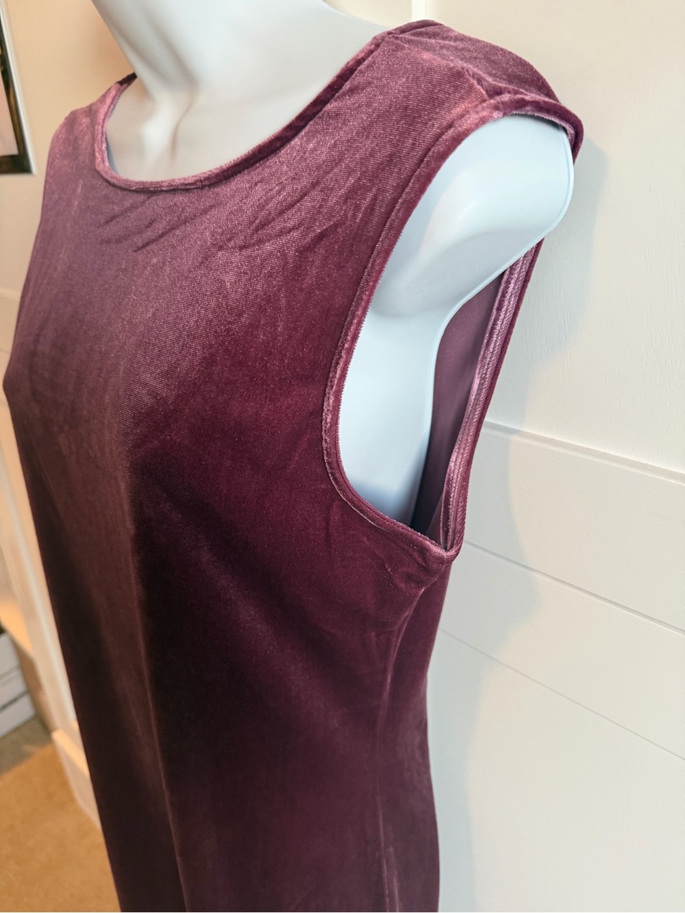 Steve Madden Velvet Mini Dress Burgundy Sleeveless | Soft Stretch Party Dress - Picture 7 of 10